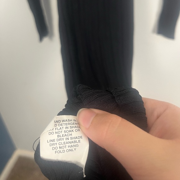 Dissh Sheer Black Long Sleeve Midi Dress size Large Flawed - Picture 7 of 7